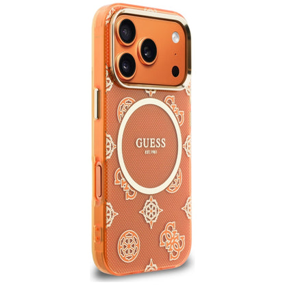 MagSafe-deksel for Apple iPhone 17 Pro, Guess, IML Peony Dot, Oransje