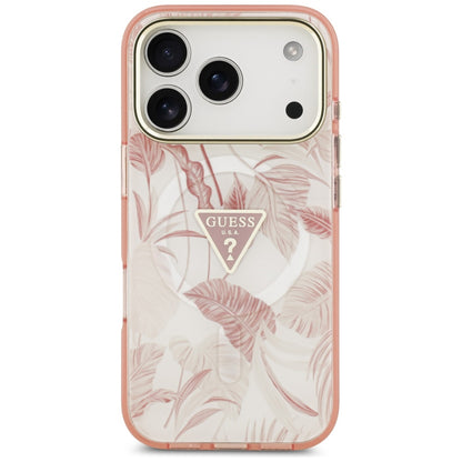 MagSafe-deksel for Apple iPhone 17 Pro, Guess, Jungle Tonal Triangle, Rosa