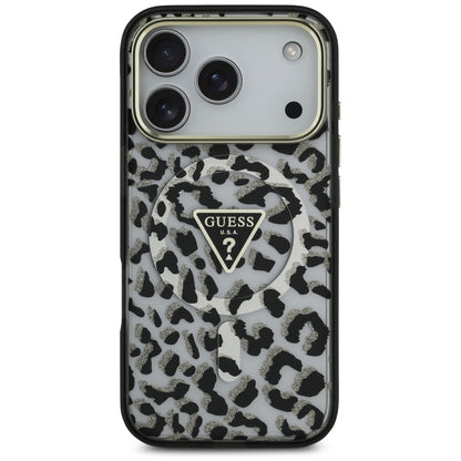 MagSafe-deksel for Apple iPhone 17 Pro, Guess, Leopard Glitter, Svart
