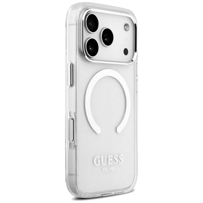 MagSafe-deksel for Apple iPhone 17 Pro, Guess, Metal Outline, Sølv