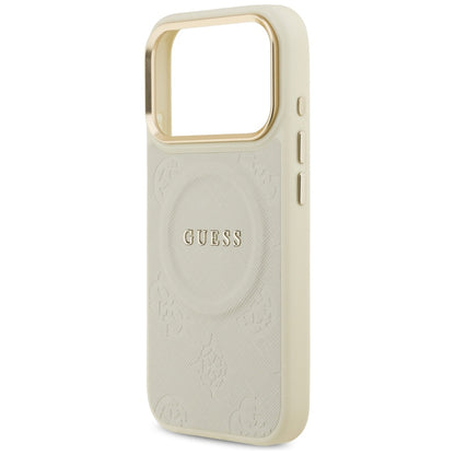 MagSafe-deksel for Apple iPhone 17 Pro, Guess, Peony Hot Stamp, Beige