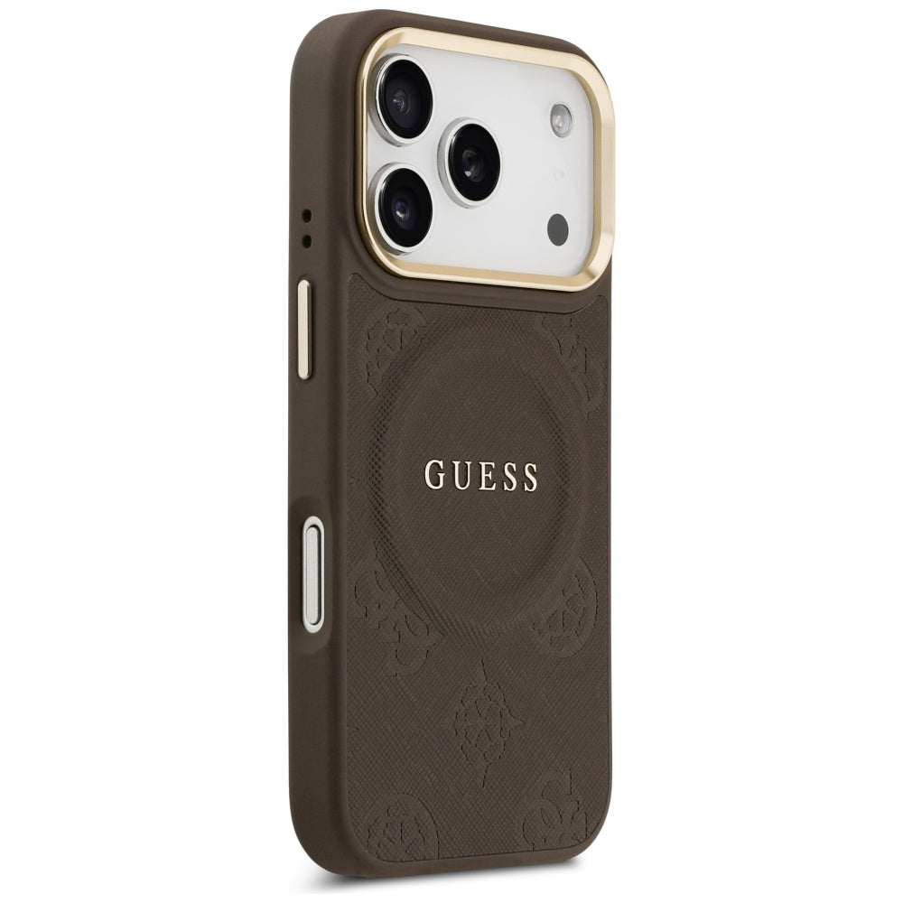 MagSafe-deksel for Apple iPhone 17 Pro, Guess, Peony Hot Stamp, Brun
