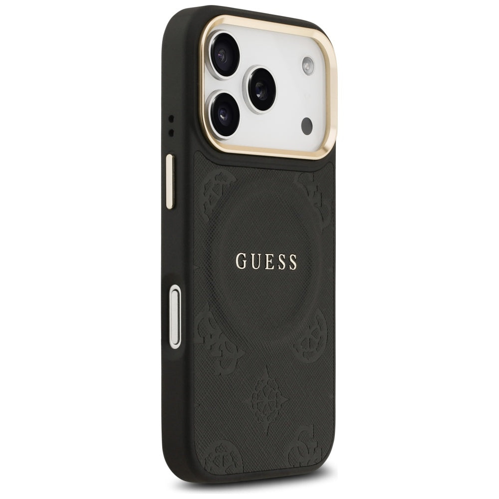 MagSafe-deksel for Apple iPhone 17 Pro, Guess, Peony Hot Stamp, Svart