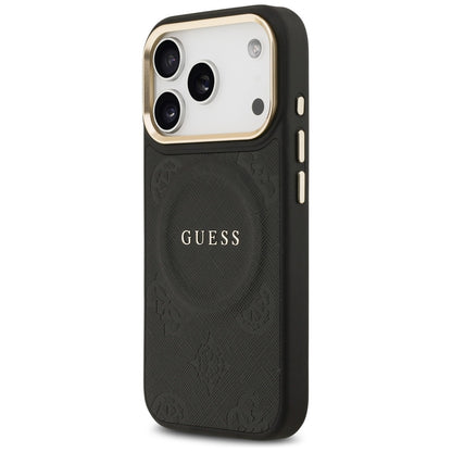 MagSafe-deksel for Apple iPhone 17 Pro, Guess, Peony Hot Stamp, Svart
