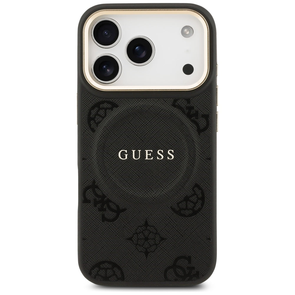 MagSafe-deksel for Apple iPhone 17 Pro, Guess, Peony Hot Stamp, Svart