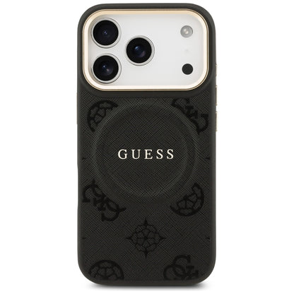MagSafe-deksel for Apple iPhone 17 Pro, Guess, Peony Hot Stamp, Svart