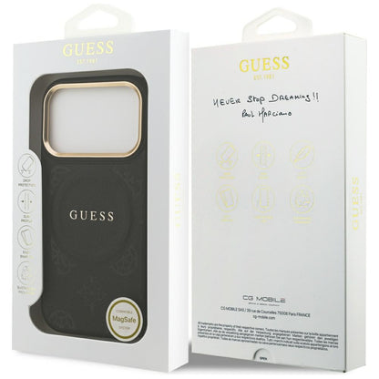 MagSafe-deksel for Apple iPhone 17 Pro, Guess, Peony Hot Stamp, Svart