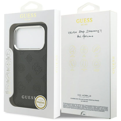 MagSafe-deksel for Apple iPhone 17 Pro, Guess, Peony Hot Stamp Script, Svart