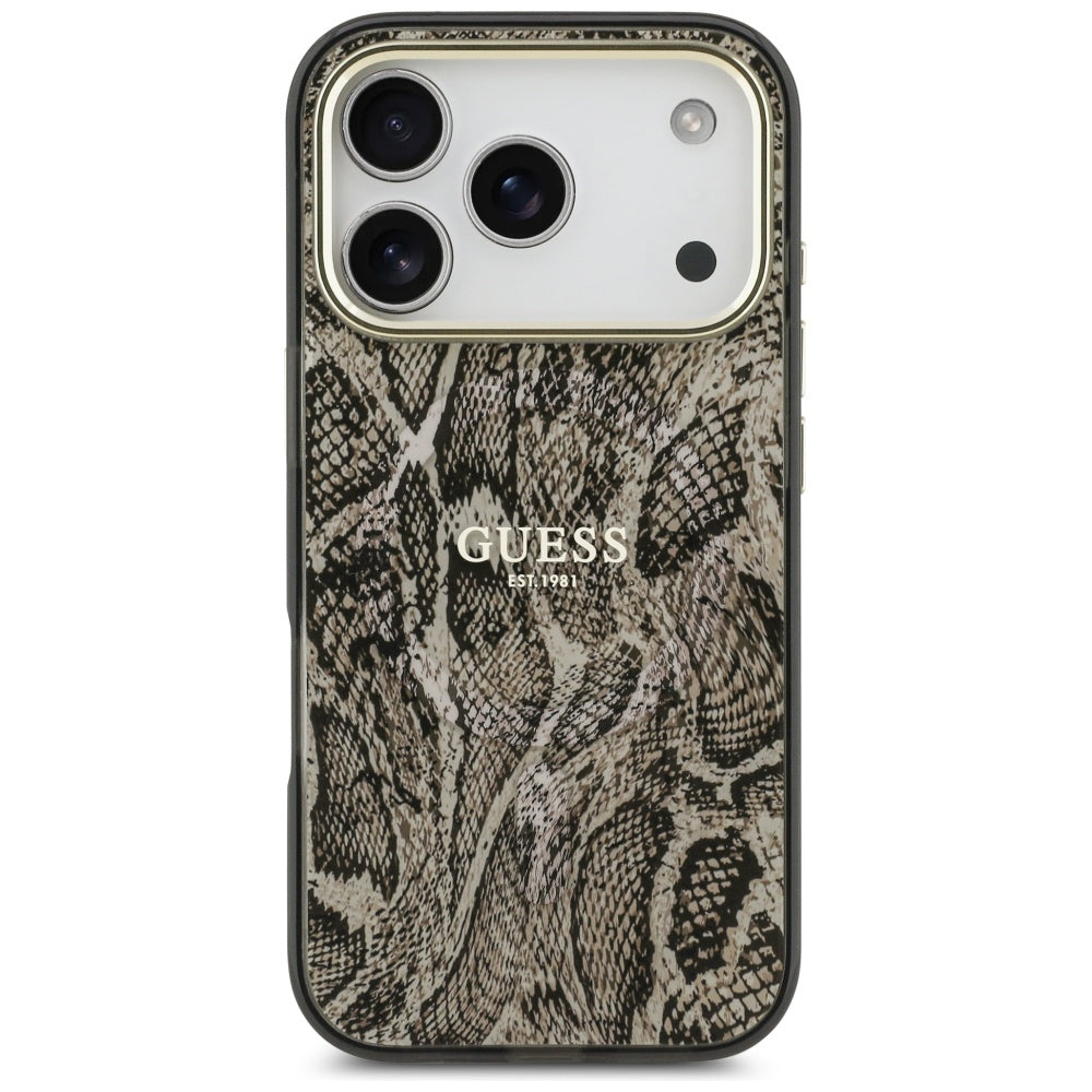 MagSafe-deksel for Apple iPhone 17 Pro, Guess, Python-mønster, Brun