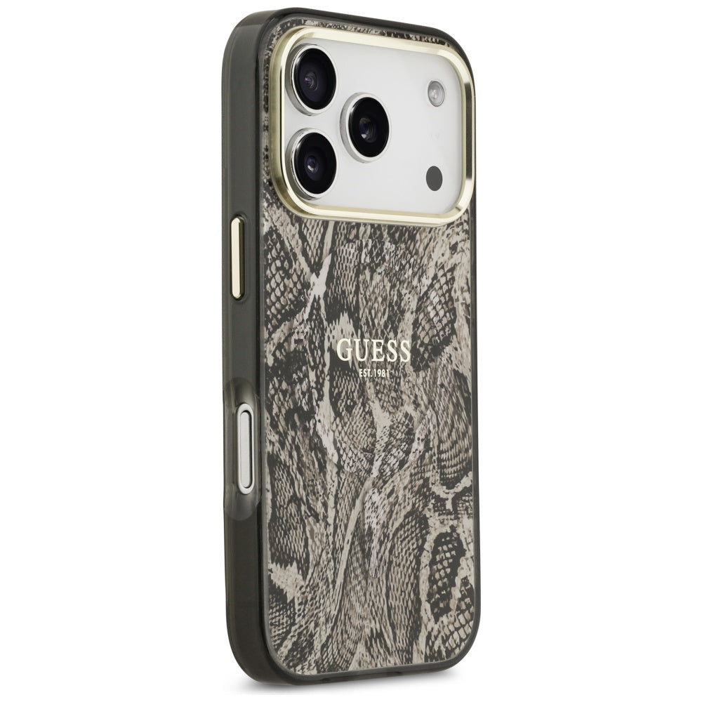 MagSafe-deksel for Apple iPhone 17 Pro, Guess, Python-mønster, Brun