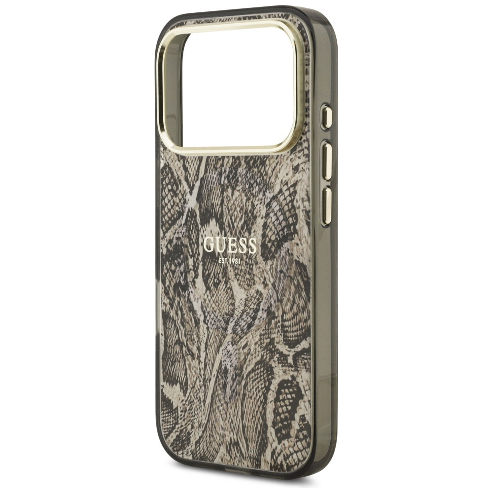 MagSafe-deksel for Apple iPhone 17 Pro, Guess, Python-mønster, Brun