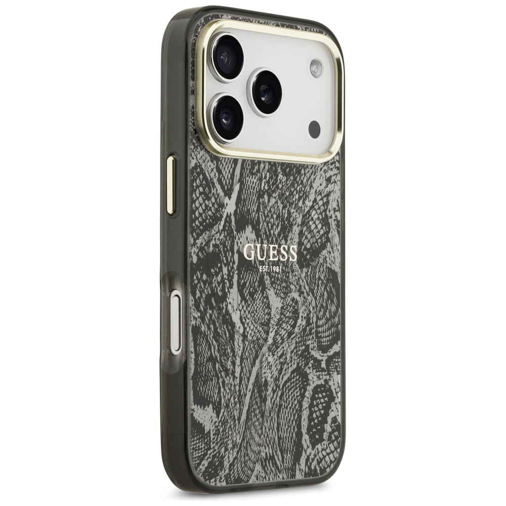 MagSafe-deksel for Apple iPhone 17 Pro, Guess, Python-mønster, Svart