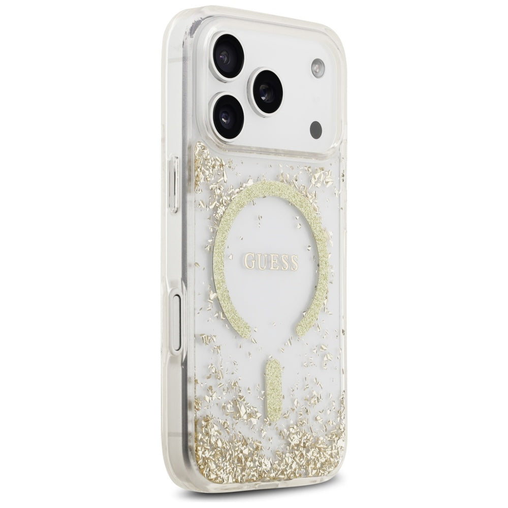 MagSafe-deksel for Apple iPhone 17 Pro, Guess, Resin Bottom Glitter, Gull