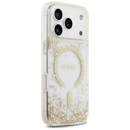 MagSafe-deksel for Apple iPhone 17 Pro, Guess, Resin Bottom Glitter, Gull