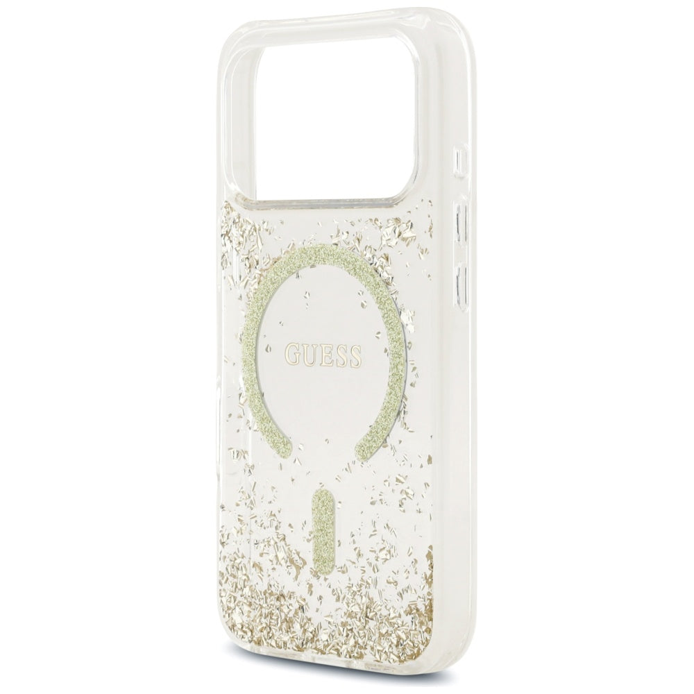 MagSafe-deksel for Apple iPhone 17 Pro, Guess, Resin Bottom Glitter, Gull