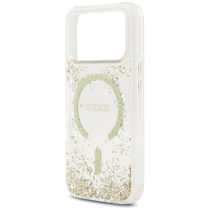 MagSafe-deksel for Apple iPhone 17 Pro, Guess, Resin Bottom Glitter, Gull