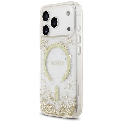 MagSafe-deksel for Apple iPhone 17 Pro, Guess, Resin Bottom Glitter, Gull