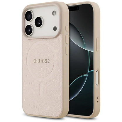 MagSafe-deksel for Apple iPhone 17 Pro, Guess, Saffiano Classic Logo, Rosa