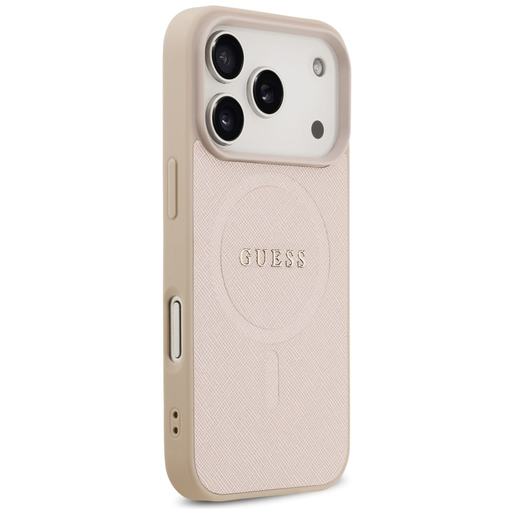 MagSafe-deksel for Apple iPhone 17 Pro, Guess, Saffiano Classic Logo, Rosa