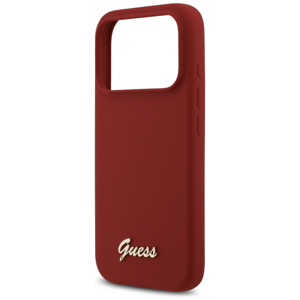 MagSafe-deksel for Apple iPhone 17 Pro, Guess, Script Metal Logo, Rosa