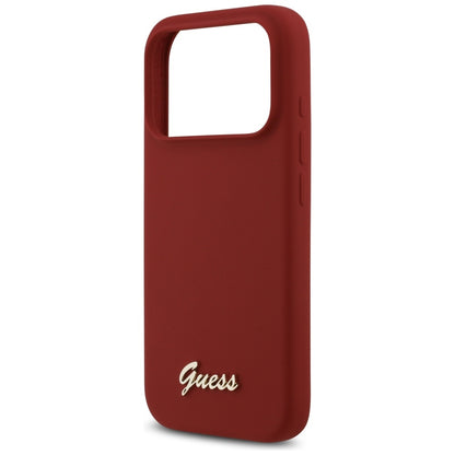 MagSafe-deksel for Apple iPhone 17 Pro, Guess, Script Metal Logo, Rosa