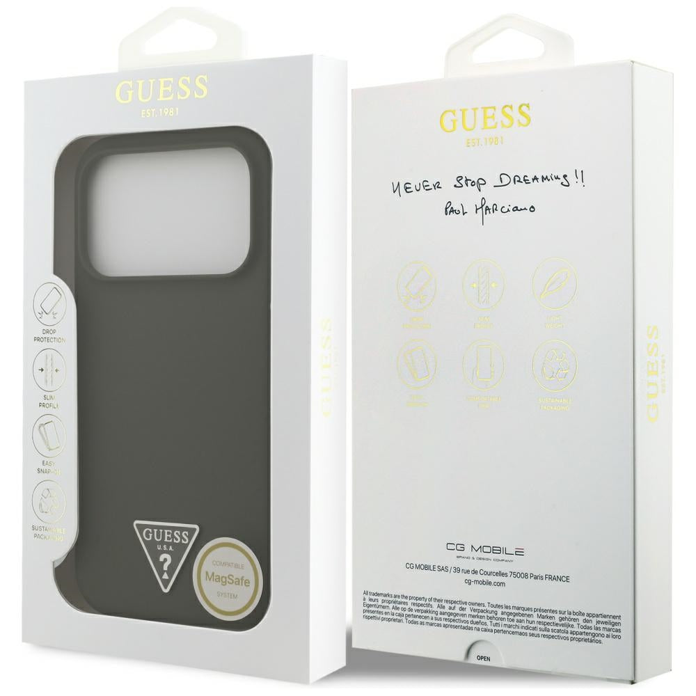 MagSafe-deksel for Apple iPhone 17 Pro, Guess, Triangle Logo, Kaki