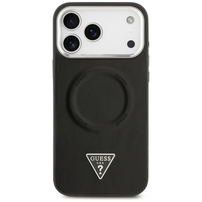 MagSafe-deksel for Apple iPhone 17 Pro, Guess, Triangle Logo, Svart Sølv