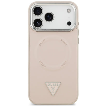 MagSafe-deksel for Apple iPhone 17 Pro, Guess, Triangle Logo, Rosa Sølv