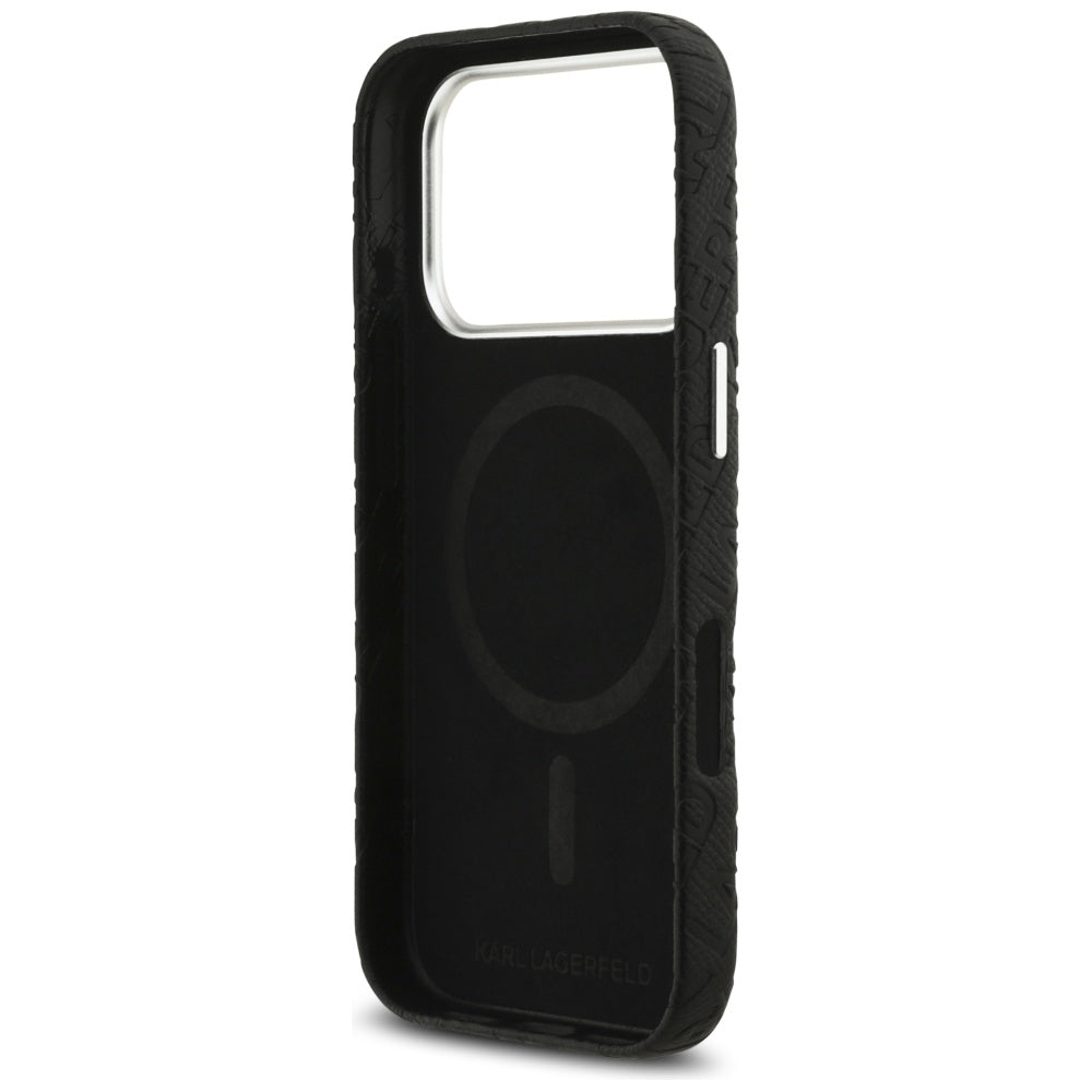 MagSafe-deksel for Apple iPhone 17 Pro, Karl Lagerfeld, FW Stamped Karl, Svart