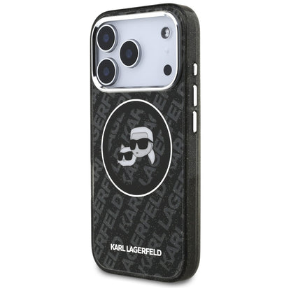 MagSafe-deksel for Apple iPhone 17 Pro, Karl Lagerfeld, Glitter Karl & Choupette Head, Svart
