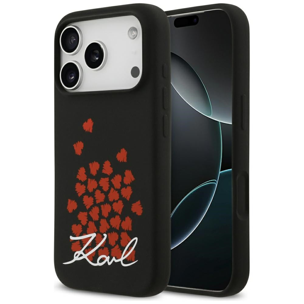 MagSafe-deksel for Apple iPhone 17 Pro, Karl Lagerfeld, Heart Sign Logo, Svart