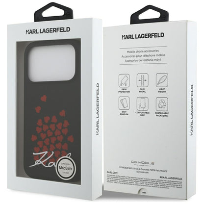 MagSafe-deksel for Apple iPhone 17 Pro, Karl Lagerfeld, Heart Sign Logo, Svart
