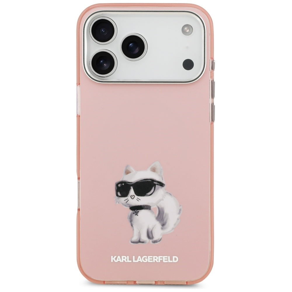MagSafe-deksel for Apple iPhone 17 Pro, Karl Lagerfeld, IML Aquarelle Logo Choupette, Rosa