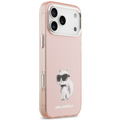 MagSafe-deksel for Apple iPhone 17 Pro, Karl Lagerfeld, IML Aquarelle Logo Choupette, Rosa