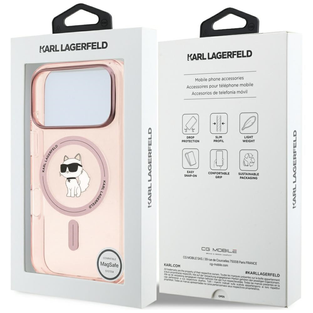 MagSafe-deksel for Apple iPhone 17 Pro, Karl Lagerfeld, IML Choupette, Rosa