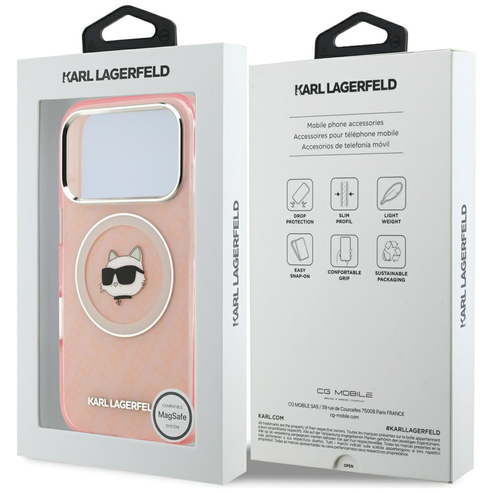 MagSafe-deksel for Apple iPhone 17 Pro, Karl Lagerfeld, IML Choupette`s Head, Rosa