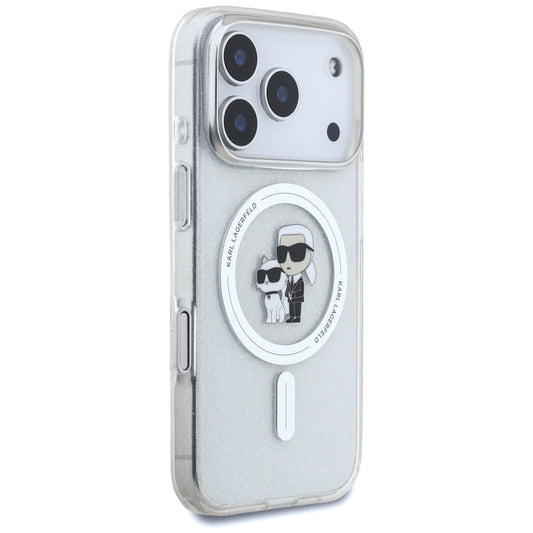 MagSafe-deksel for Apple iPhone 17 Pro, Karl Lagerfeld, IML Glitter Karl & Choupette, Gjennomsiktig