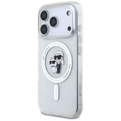 MagSafe-deksel for Apple iPhone 17 Pro, Karl Lagerfeld, IML Glitter Karl & Choupette, Gjennomsiktig