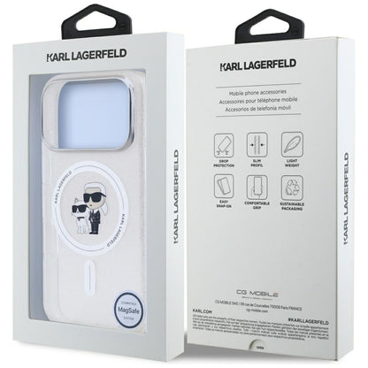 MagSafe-deksel for Apple iPhone 17 Pro, Karl Lagerfeld, IML Glitter Karl & Choupette, Gjennomsiktig
