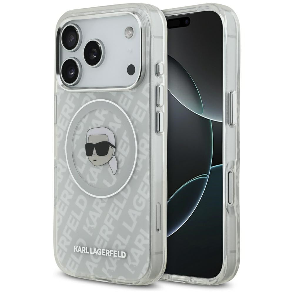 MagSafe-deksel for Apple iPhone 17 Pro, Karl Lagerfeld, IML Karl`s Head, Grå