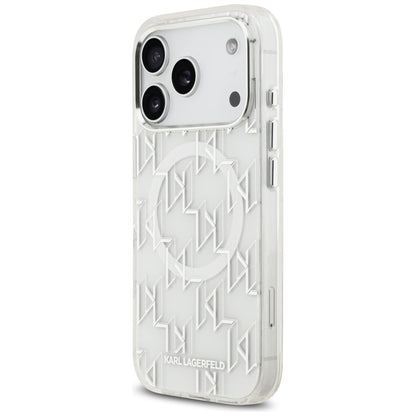 MagSafe-deksel for Apple iPhone 17 Pro, Karl Lagerfeld, IML KL Monogram, Hvit