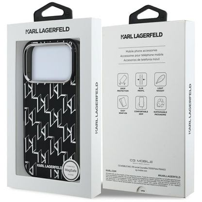 MagSafe-deksel for Apple iPhone 17 Pro, Karl Lagerfeld, IML KL Monogram, Svart