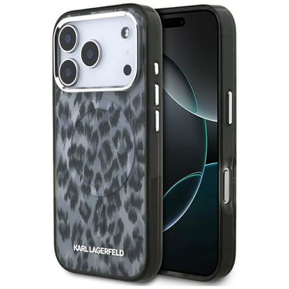 MagSafe-deksel for Apple iPhone 17 Pro, Karl Lagerfeld, IML Leopard-mønster, Svart
