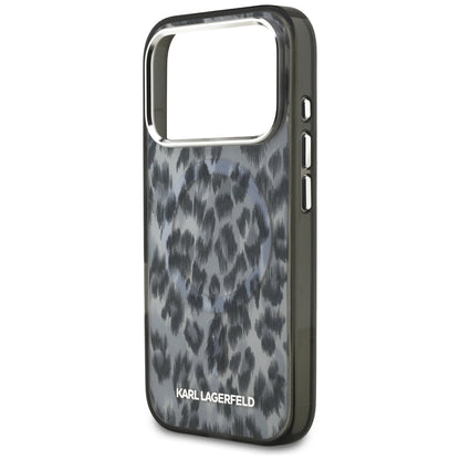 MagSafe-deksel for Apple iPhone 17 Pro, Karl Lagerfeld, IML Leopard-mønster, Svart
