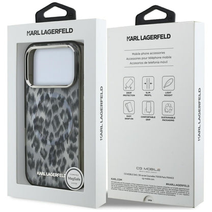 MagSafe-deksel for Apple iPhone 17 Pro, Karl Lagerfeld, IML Leopard-mønster, Svart