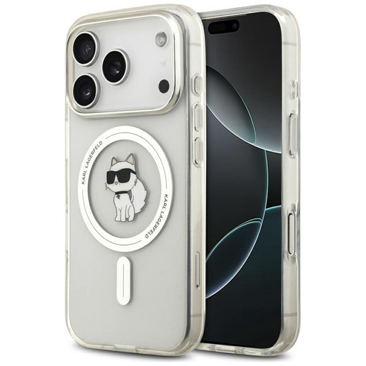 MagSafe deksel for Apple iPhone 17 Pro, Karl Lagerfeld, IML Logo Choupette, Gjennomsiktig