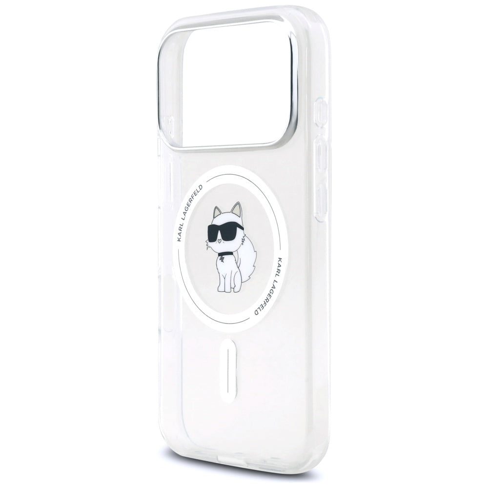 MagSafe deksel for Apple iPhone 17 Pro, Karl Lagerfeld, IML Logo Choupette, Gjennomsiktig