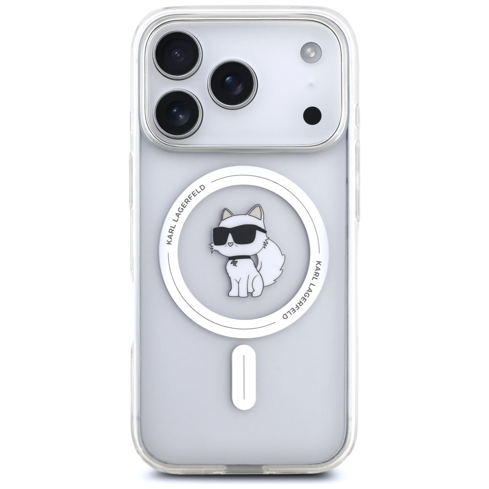 MagSafe deksel for Apple iPhone 17 Pro, Karl Lagerfeld, IML Logo Choupette, Gjennomsiktig