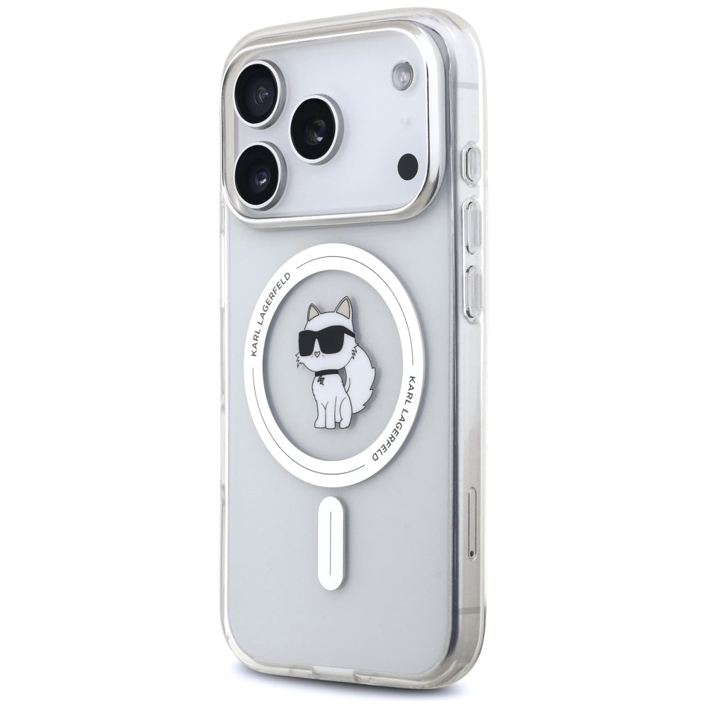 MagSafe deksel for Apple iPhone 17 Pro, Karl Lagerfeld, IML Logo Choupette, Gjennomsiktig