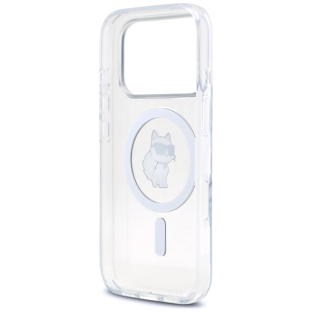 MagSafe deksel for Apple iPhone 17 Pro, Karl Lagerfeld, IML Logo Choupette, Gjennomsiktig